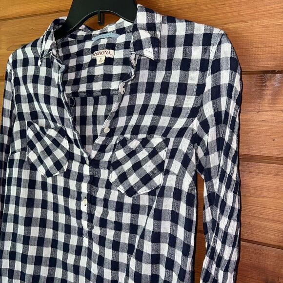 Merona Blue & White Checkered Tunic Small - Picture 2 of 5